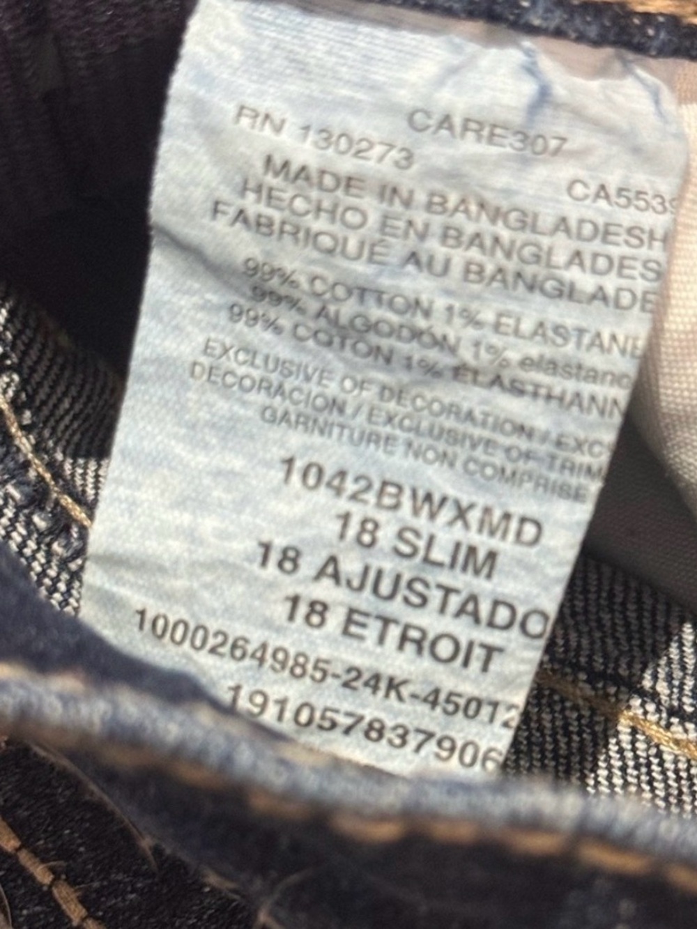 Wrangler 20X Indigo 18 Slim Blue Straight Jeans - Picture 7 of 7